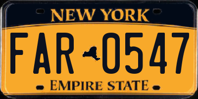 NY license plate FAR0547