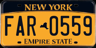 NY license plate FAR0559