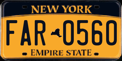 NY license plate FAR0560