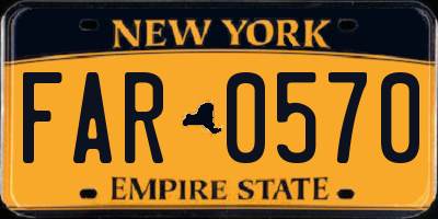 NY license plate FAR0570