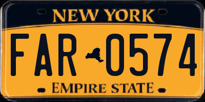 NY license plate FAR0574