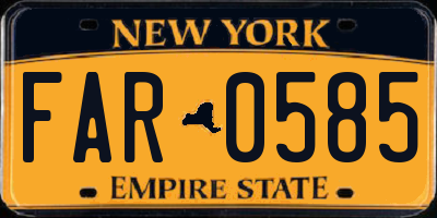 NY license plate FAR0585
