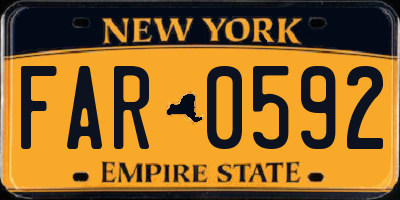 NY license plate FAR0592