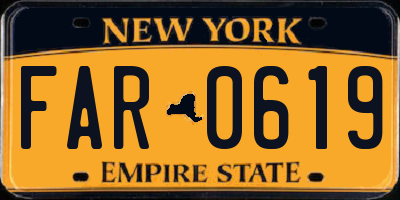 NY license plate FAR0619