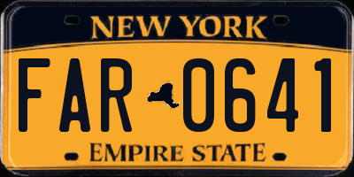 NY license plate FAR0641