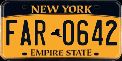 NY license plate FAR0642