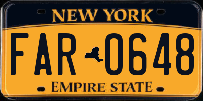 NY license plate FAR0648