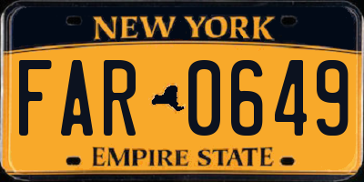 NY license plate FAR0649