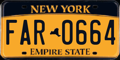 NY license plate FAR0664