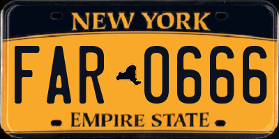 NY license plate FAR0666