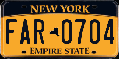 NY license plate FAR0704