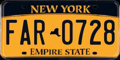 NY license plate FAR0728