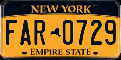 NY license plate FAR0729