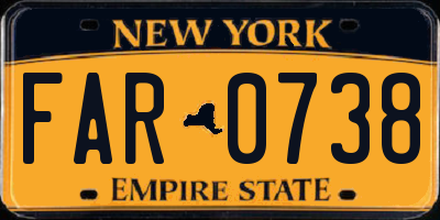NY license plate FAR0738
