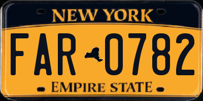 NY license plate FAR0782