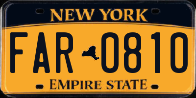 NY license plate FAR0810