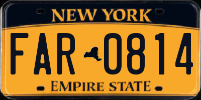 NY license plate FAR0814