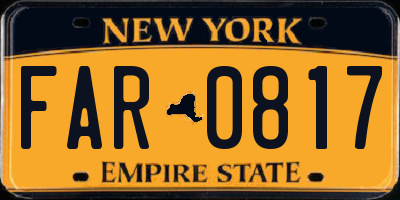 NY license plate FAR0817