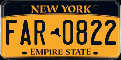 NY license plate FAR0822