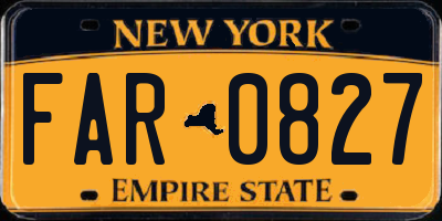 NY license plate FAR0827