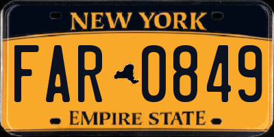 NY license plate FAR0849