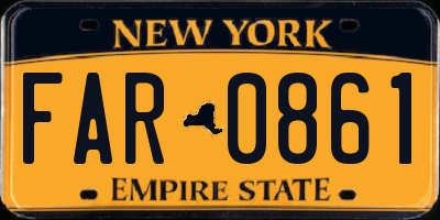 NY license plate FAR0861