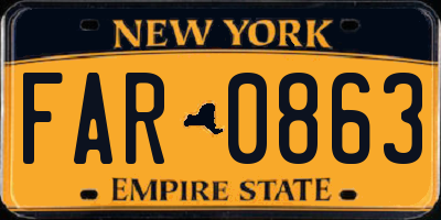 NY license plate FAR0863