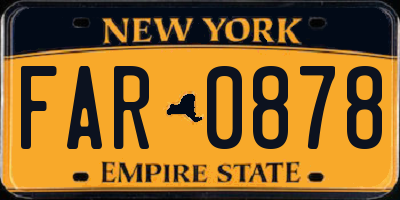 NY license plate FAR0878