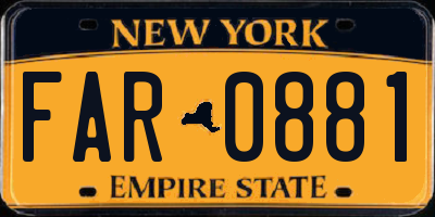 NY license plate FAR0881