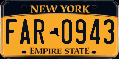 NY license plate FAR0943