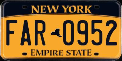 NY license plate FAR0952