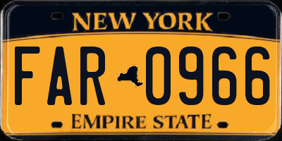 NY license plate FAR0966
