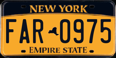 NY license plate FAR0975