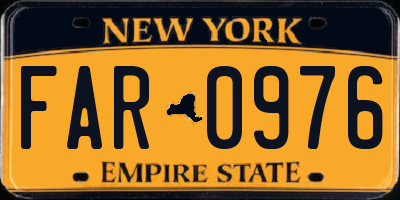 NY license plate FAR0976