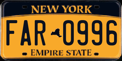 NY license plate FAR0996