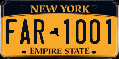 NY license plate FAR1001