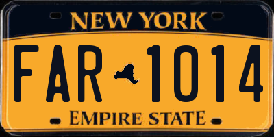 NY license plate FAR1014