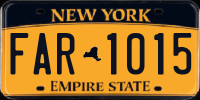 NY license plate FAR1015