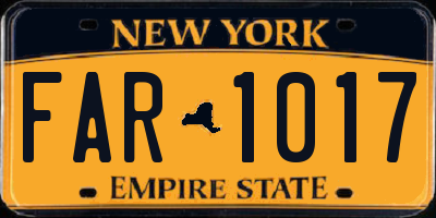 NY license plate FAR1017