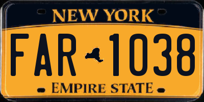 NY license plate FAR1038
