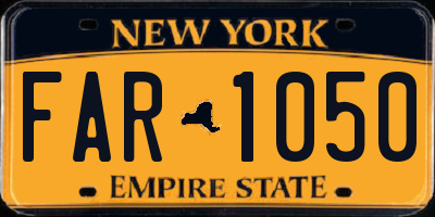 NY license plate FAR1050