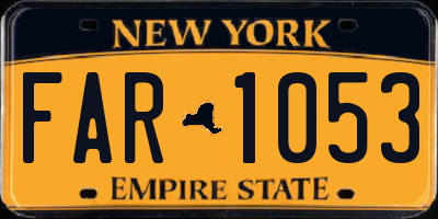 NY license plate FAR1053