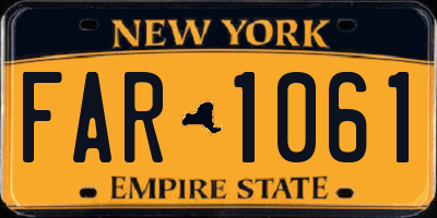NY license plate FAR1061