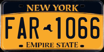 NY license plate FAR1066