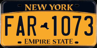NY license plate FAR1073