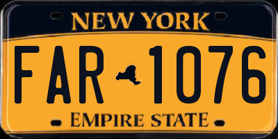 NY license plate FAR1076