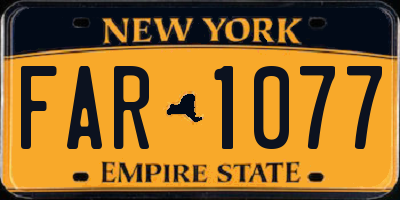 NY license plate FAR1077