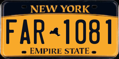NY license plate FAR1081