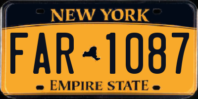 NY license plate FAR1087