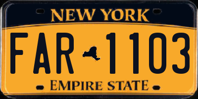 NY license plate FAR1103